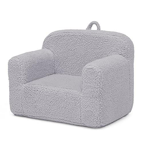 Delta Children Cozee Sherpa Chair, Reading, Arm Rest|Cushion Availability, Grey