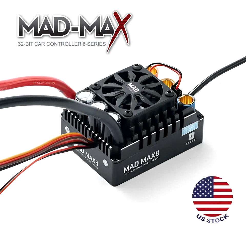 MADMAX-8 SENSORED 300A 32-BIT ESC 4-8S LiPo 33.6V RC Car Brushless Motor cobra 6