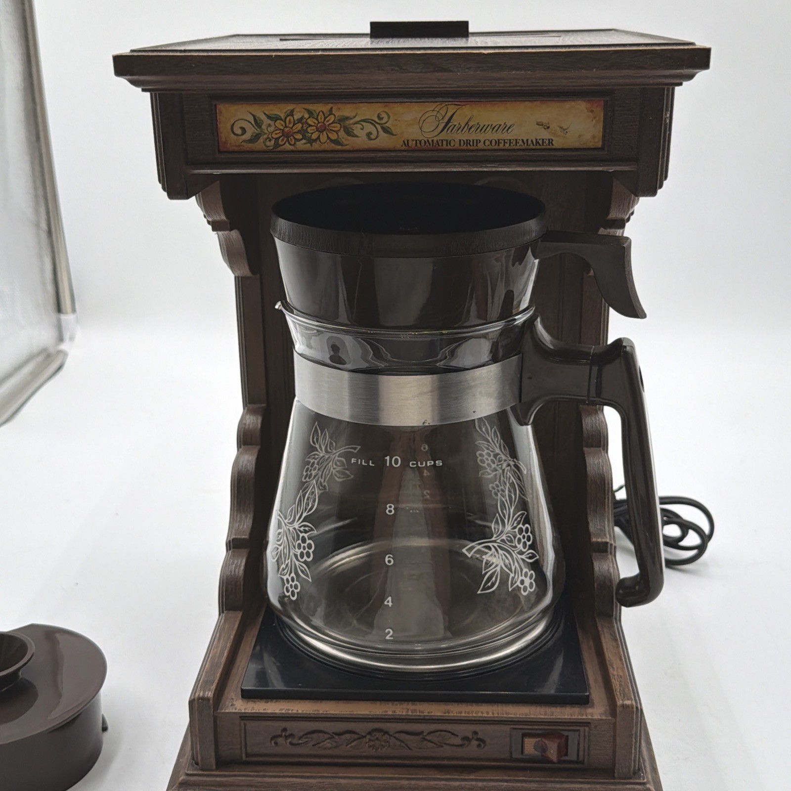 Rare 1970’s Farberware 265 Automatic Drip Coffee Maker Country Faux Wood Grain