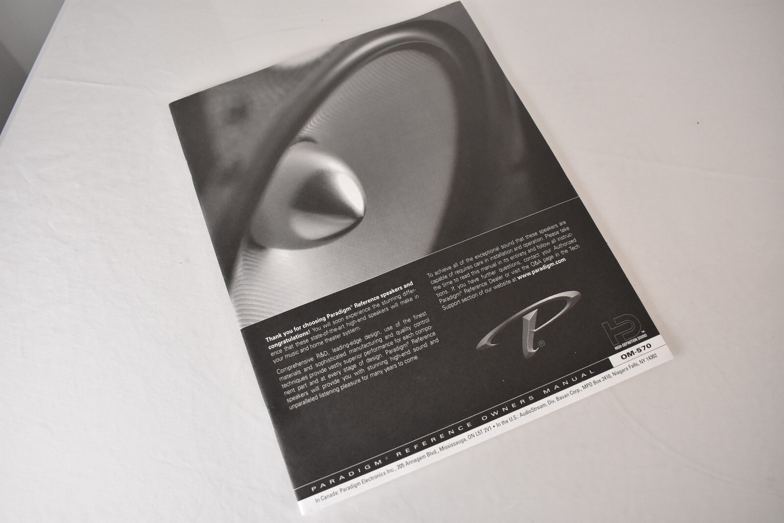 Paradigm OM-570  Original Owner's Manual