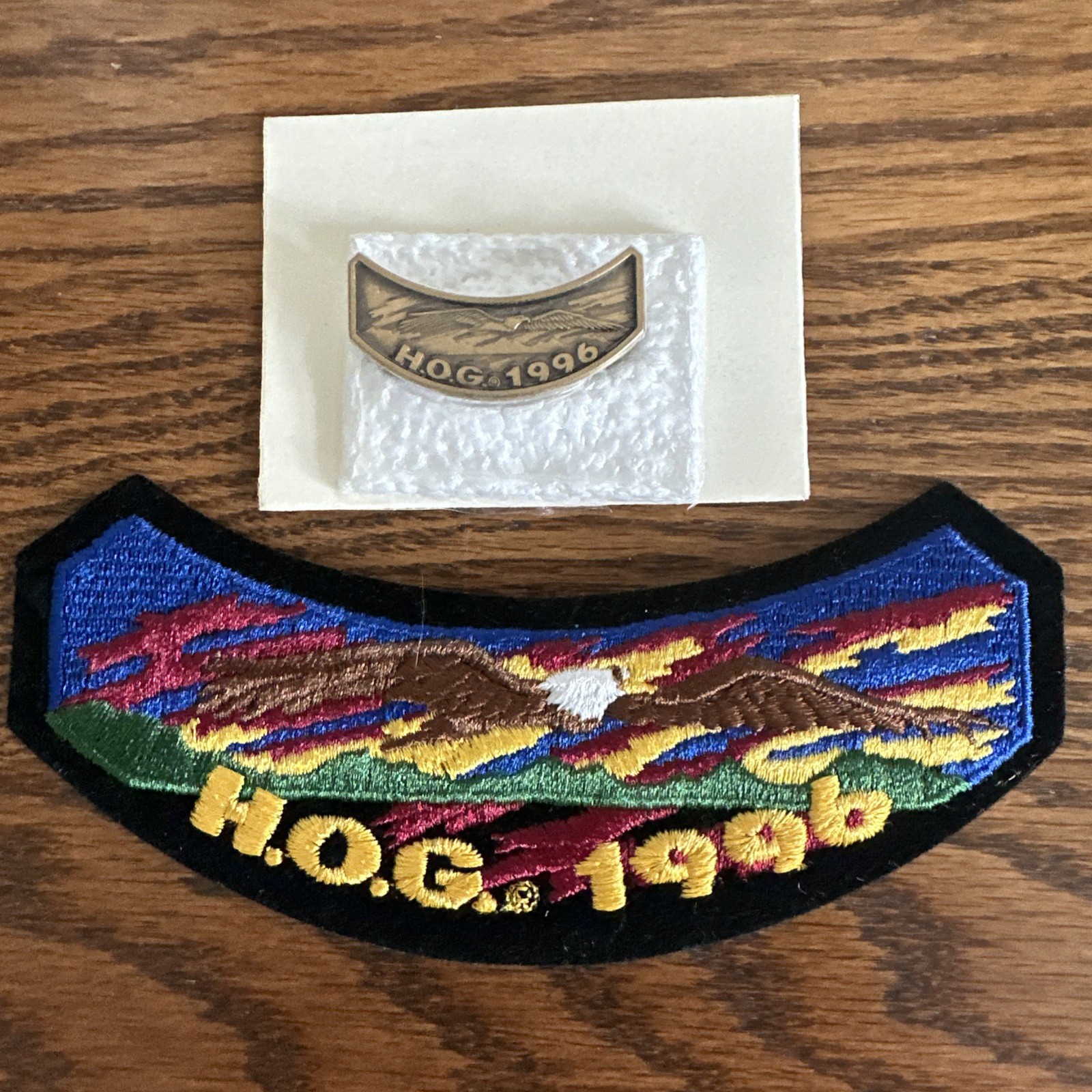 1996 Harley-Davidson HOG Rocker Patch And Pin Set New