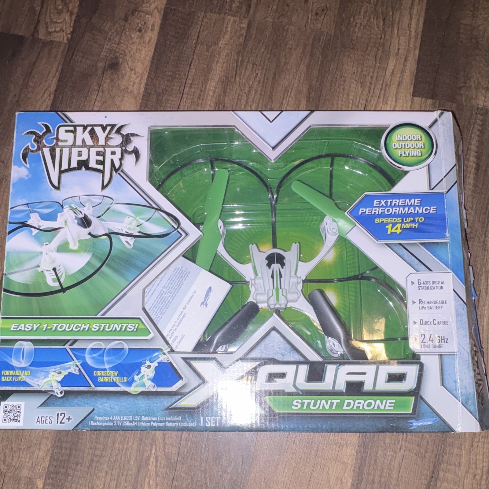 Sky Viper X-Quad Stunt Drone Quadcopter 2.4GHz 6-Axis Stabilization GV116-X