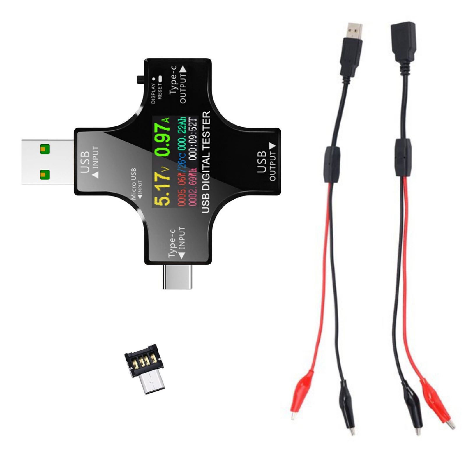 60*60mm/2.36*2.36 inch USB Power Meter Tester Digital Multimeter Voltage Current