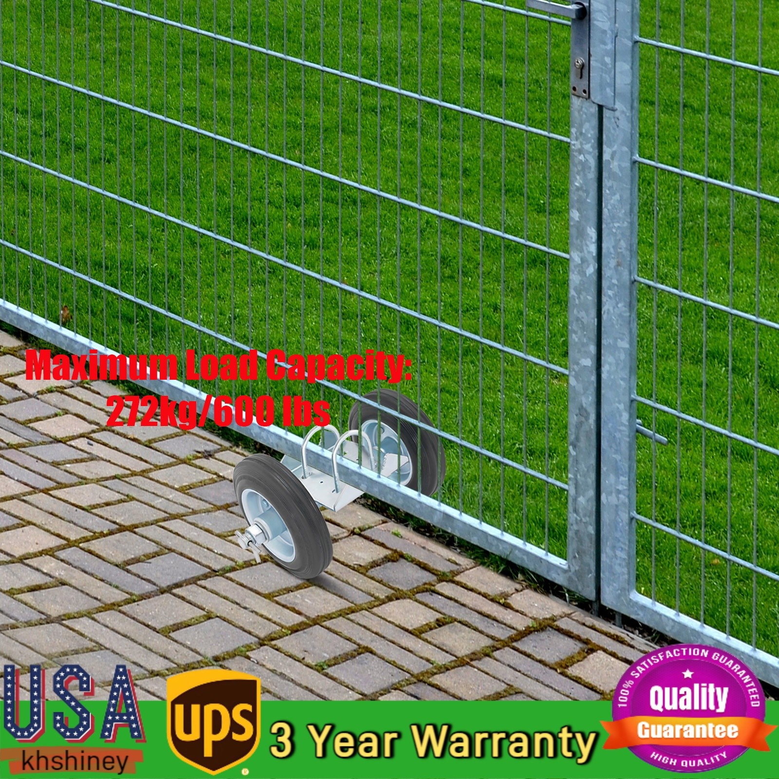 Rolling Gate Hardware Kit, Heavy Duty Sliding Gate Rollers Wheels Kit