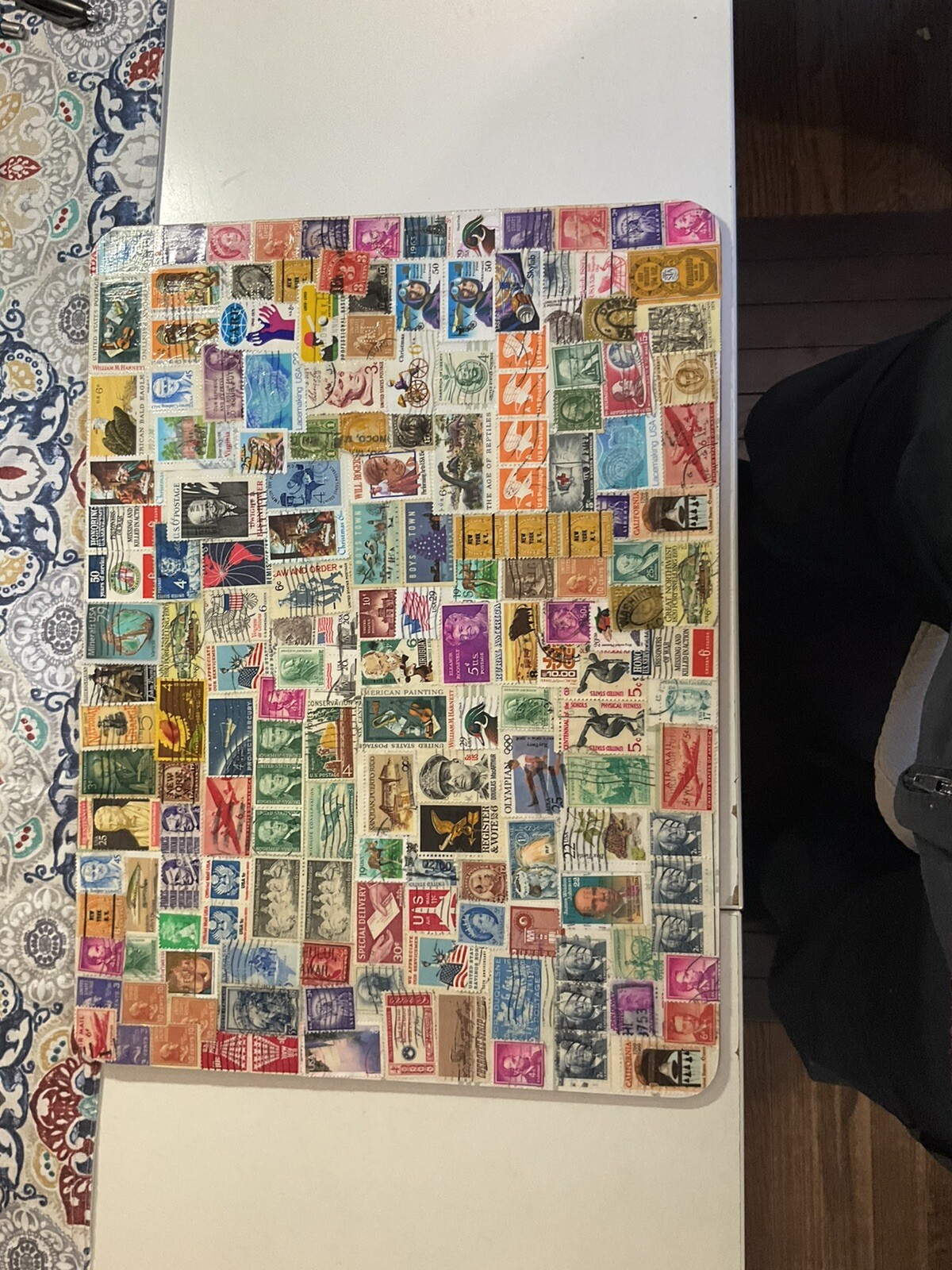Set of Four Philatelic Themed Placemats. Each Uniquely Handcrafted