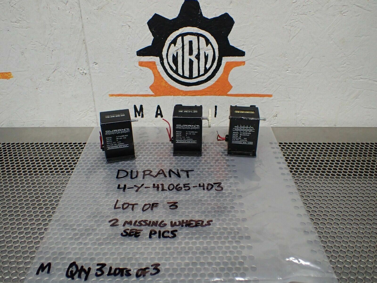 Durant 4-Y-41065-403 4 Digit Counter 90-130VDC 5W Used With Warranty (Lot of 3)
