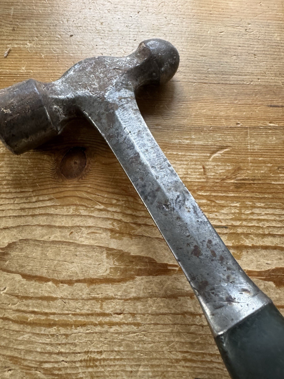Vntg. Estwing Ball Peen Hammer Green Handle
