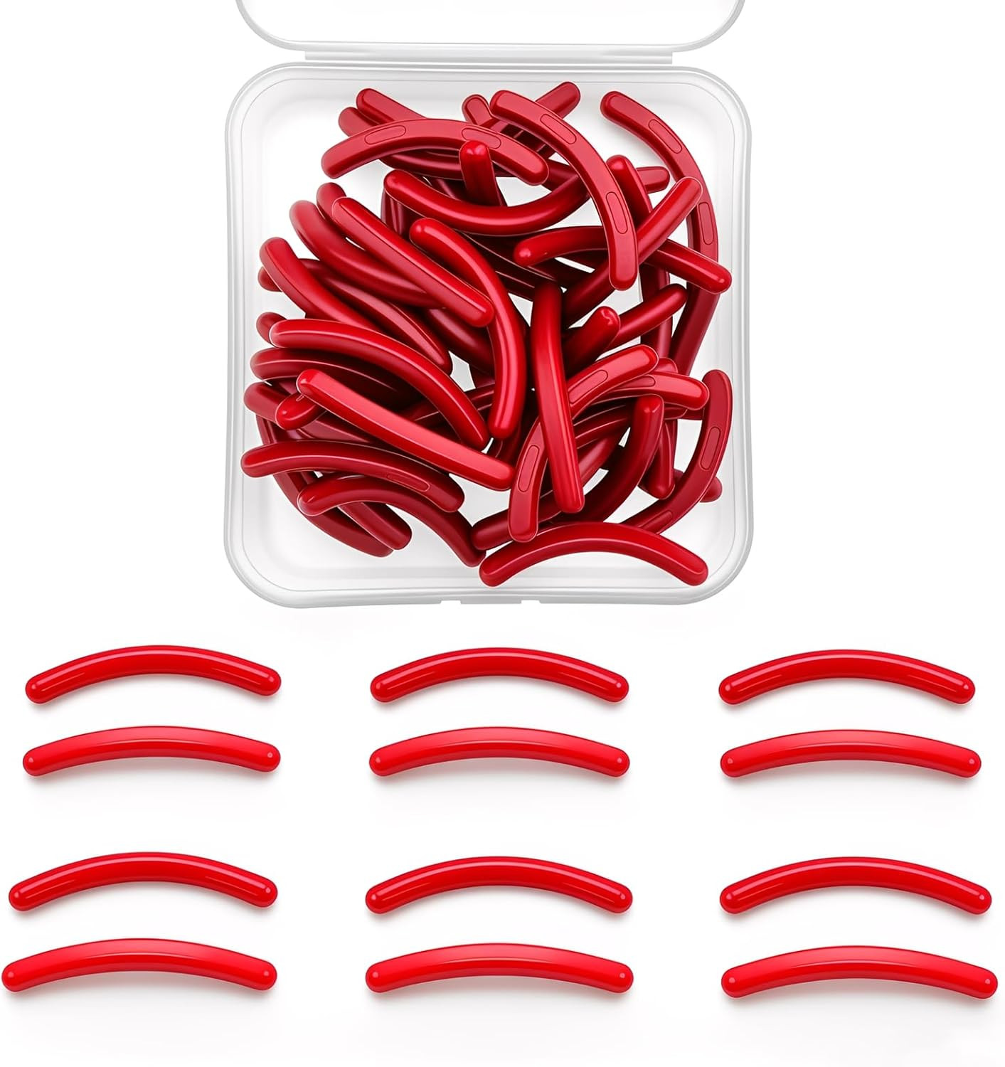 24Pack Compatible with Revlon Eyelash Curler Refills,Red Silicone Eye Lash Cu...