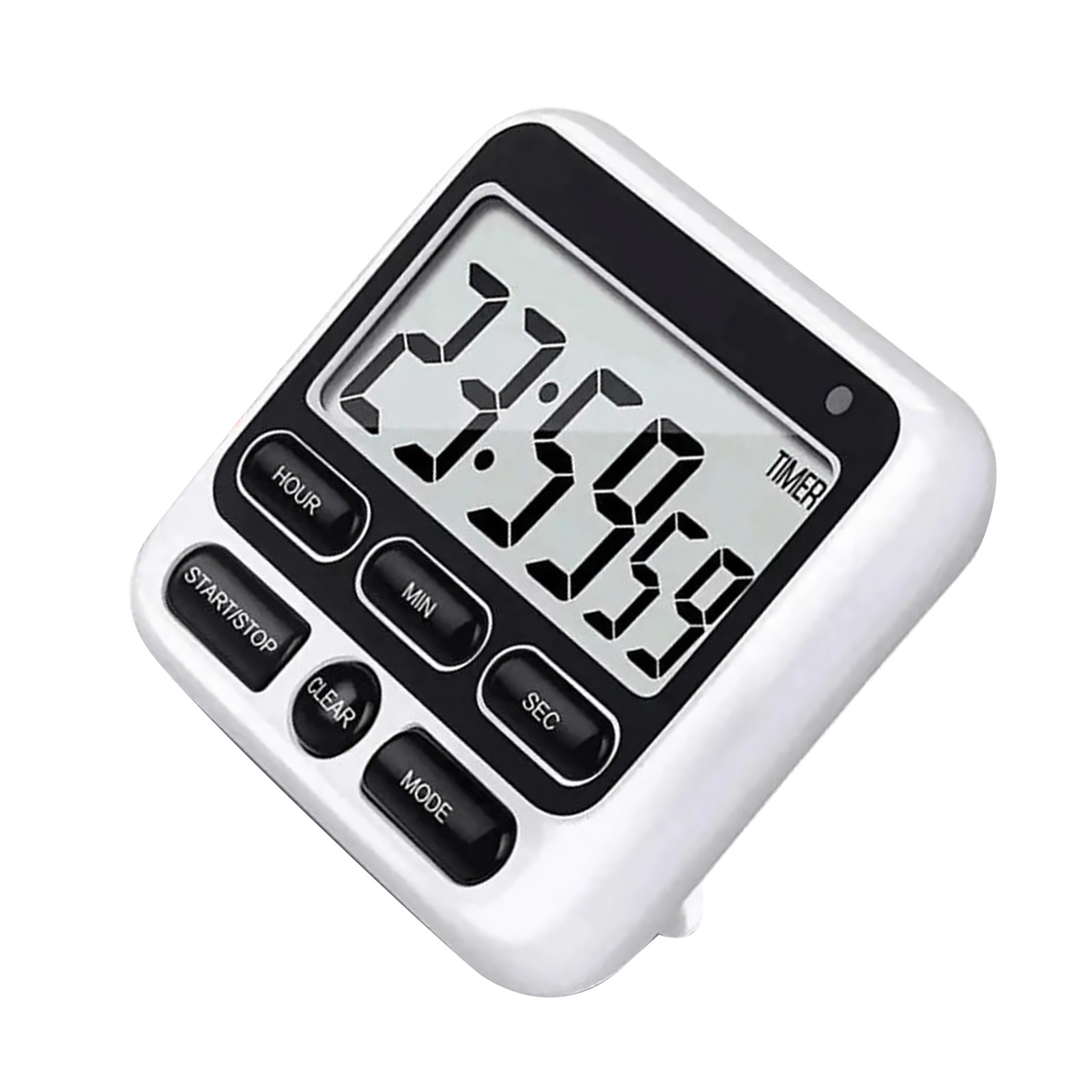 Timer Alarm Clock 3 in 1 Digital Kitchen Timer Magnetic Hook Large Display Black