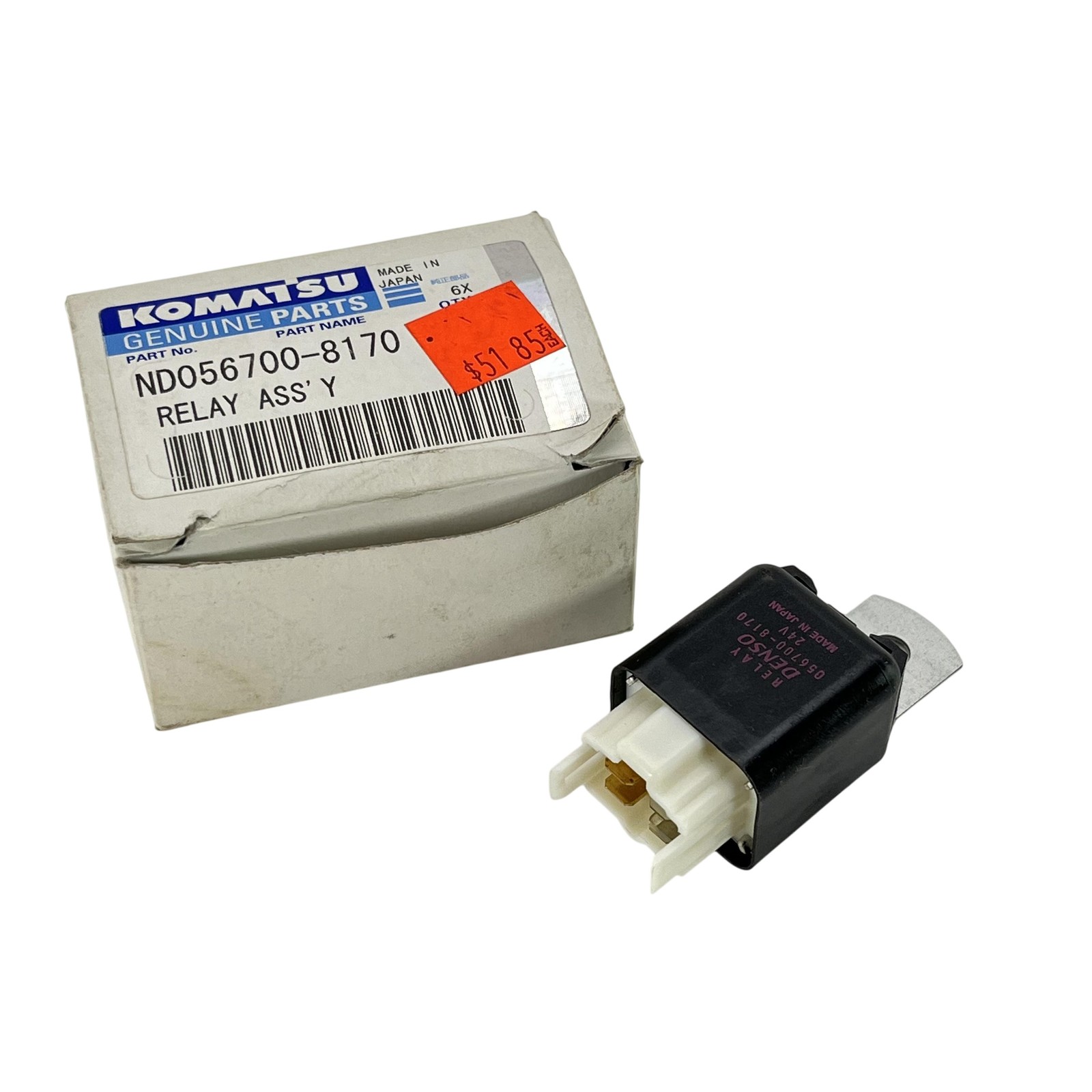 Komatsu Relay Assembly ND056700-8170 Genuine OEM RELAY ASS'Y 12V with Bracket