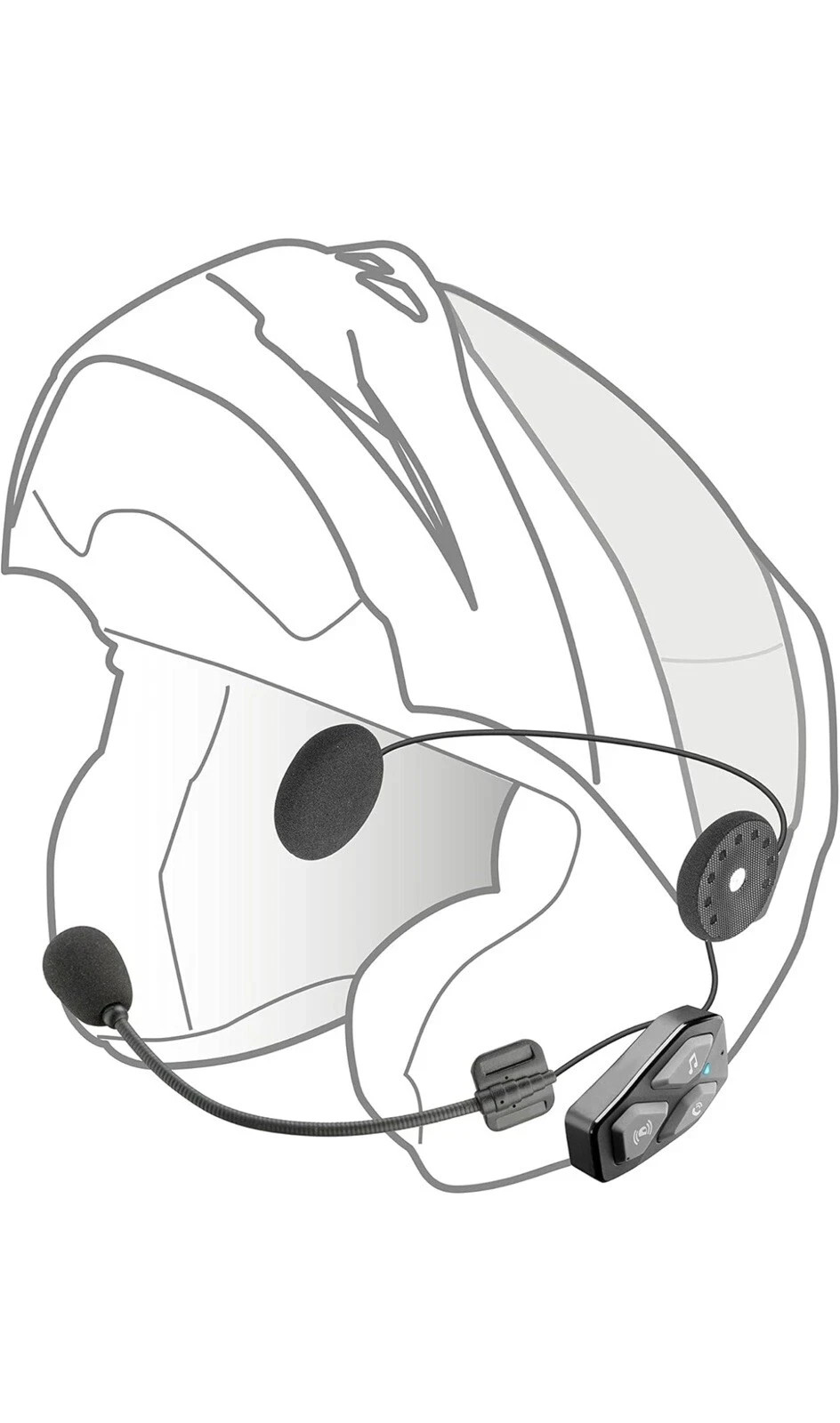 Interphone UCOM 3 Single Bluetooth System for Full face /Flip Motorcycle Headset