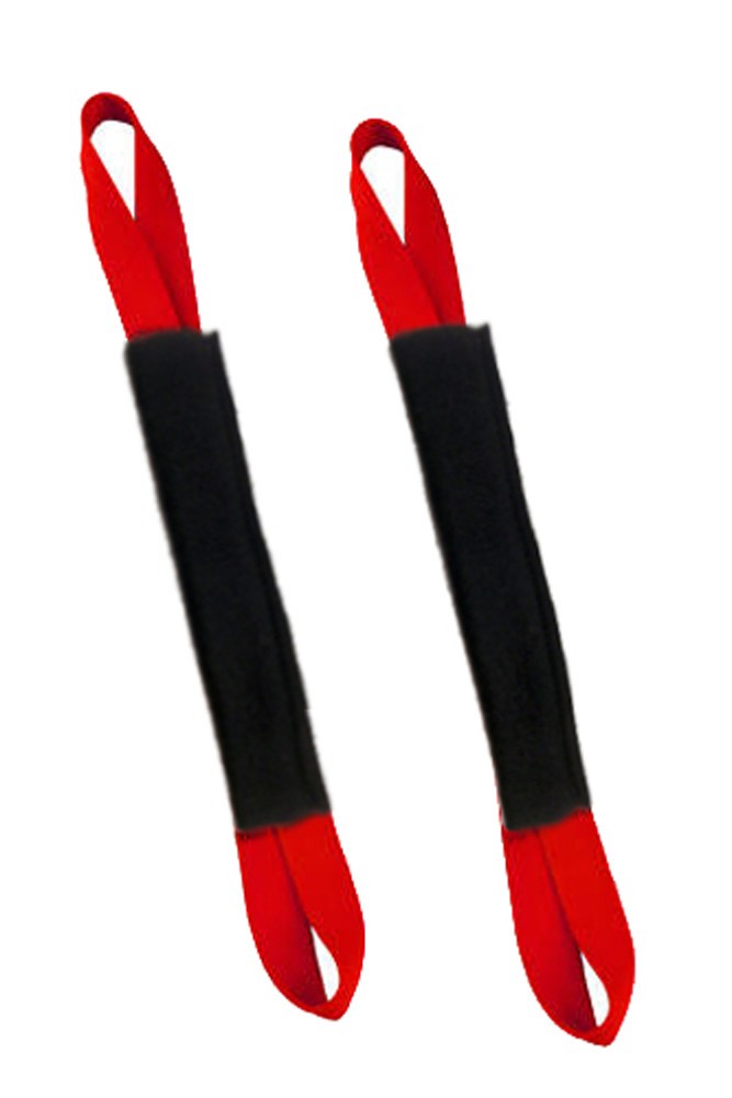 Ancra Tiedowns 18" Soft Touches, Tie Down Extension w/Fleeces - Red 2-Pack