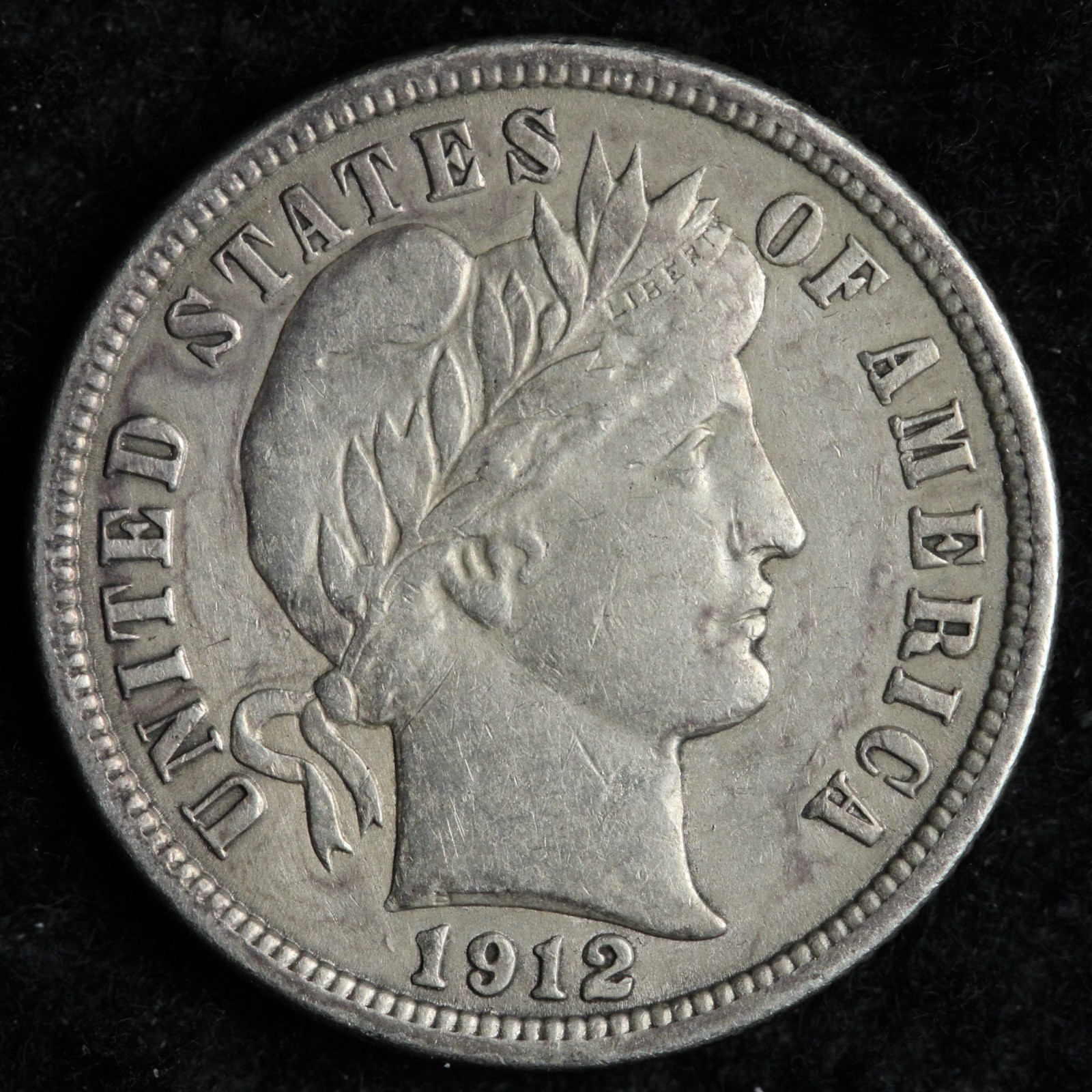 1912 Barber Silver Dime AU E206 SIAM