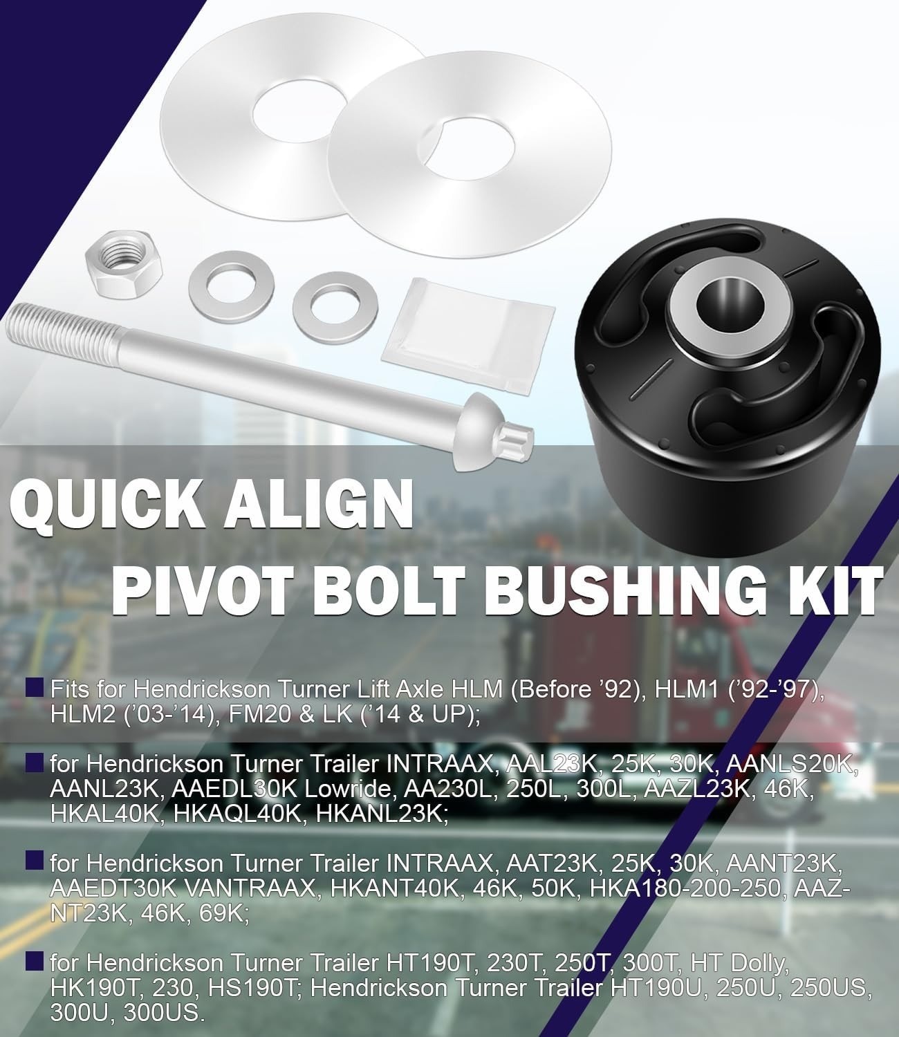 S-24691 S-21166 for Hendrickson Quick Align Pivot Bolt Bushing Kit