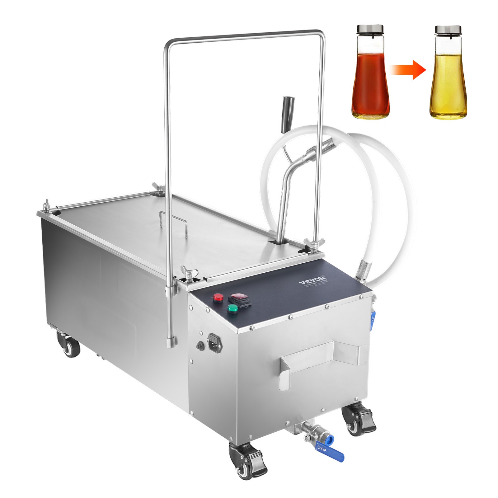 VEVOR Fryer Oil Filter Commercial Cooking Oil Filtration System 55L Capacity