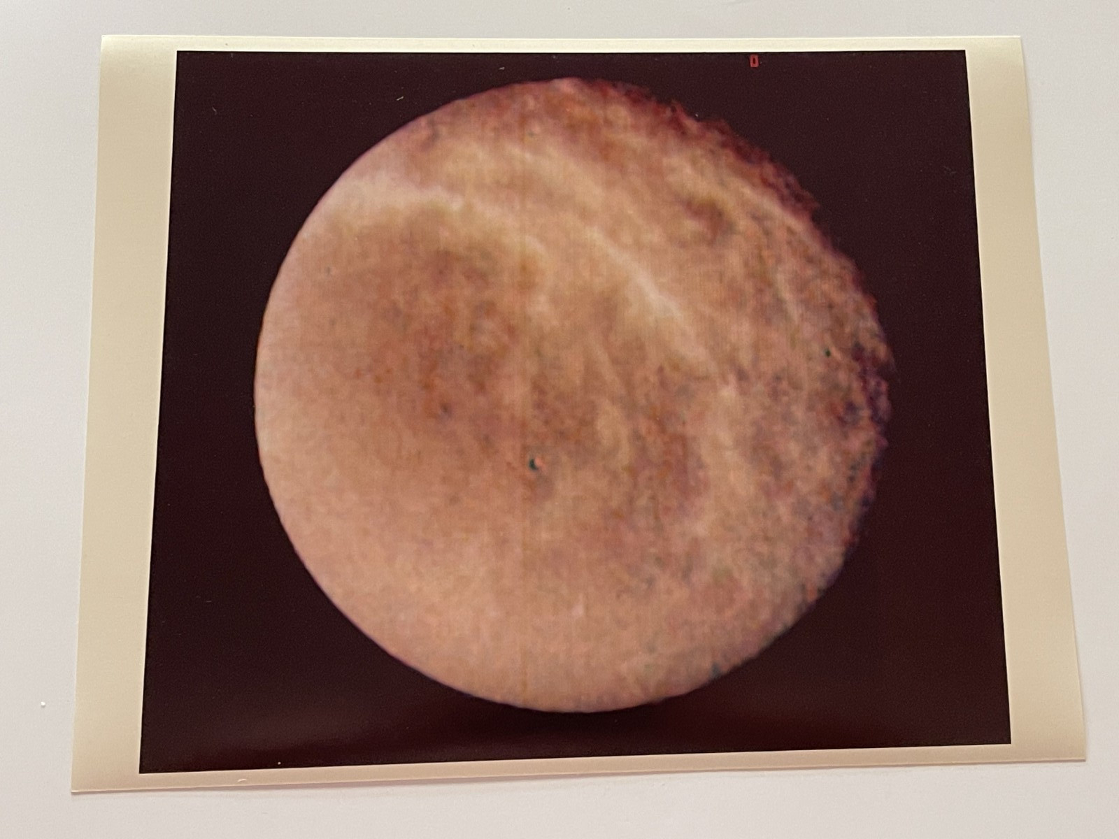 VINTAGE SPACE NASA PHOTO SATURN MOON RHEA  VOYAGER  JPL KODAK PAPER