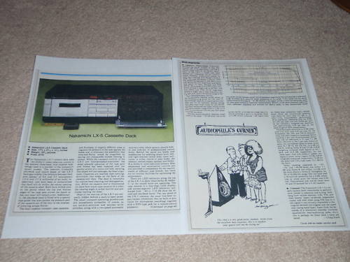 Nakamichi LX-5 Cassette Review, 2 pgs, 1982, Full Test! 3 head Info
