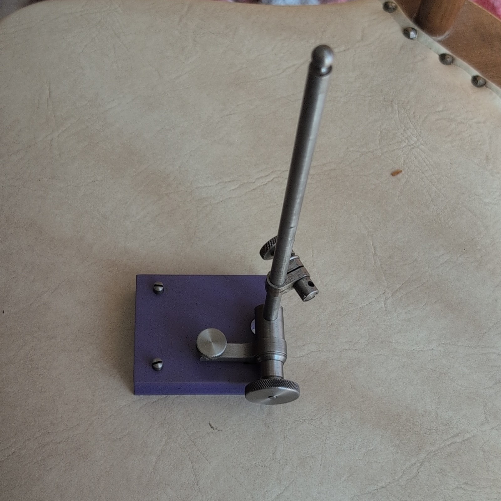 Magnetic Base Dial Indicator Holder Stand w/ Adjustable Rod Arm, Purple