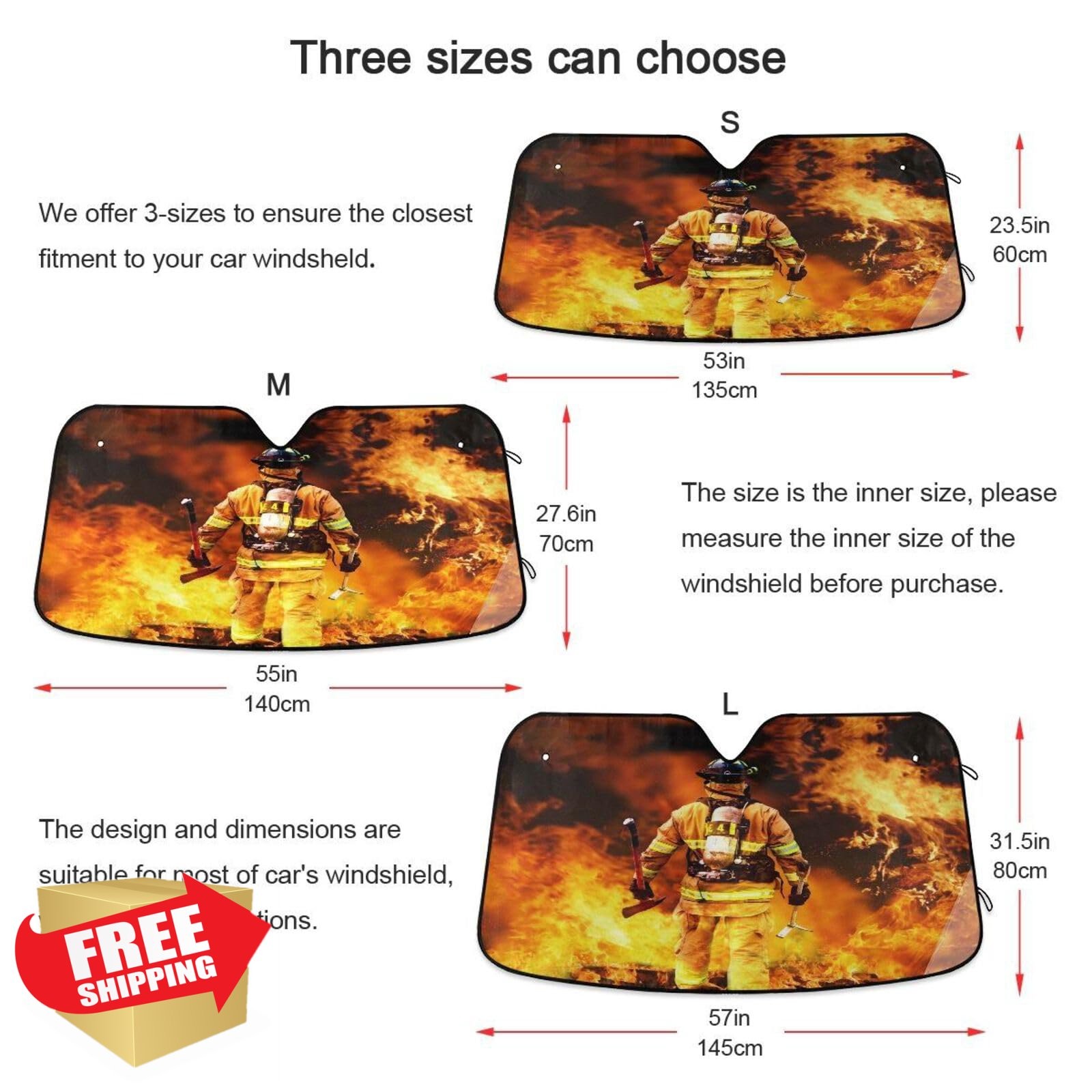 Oarencol Firefighter Sun Shade 55x27.6