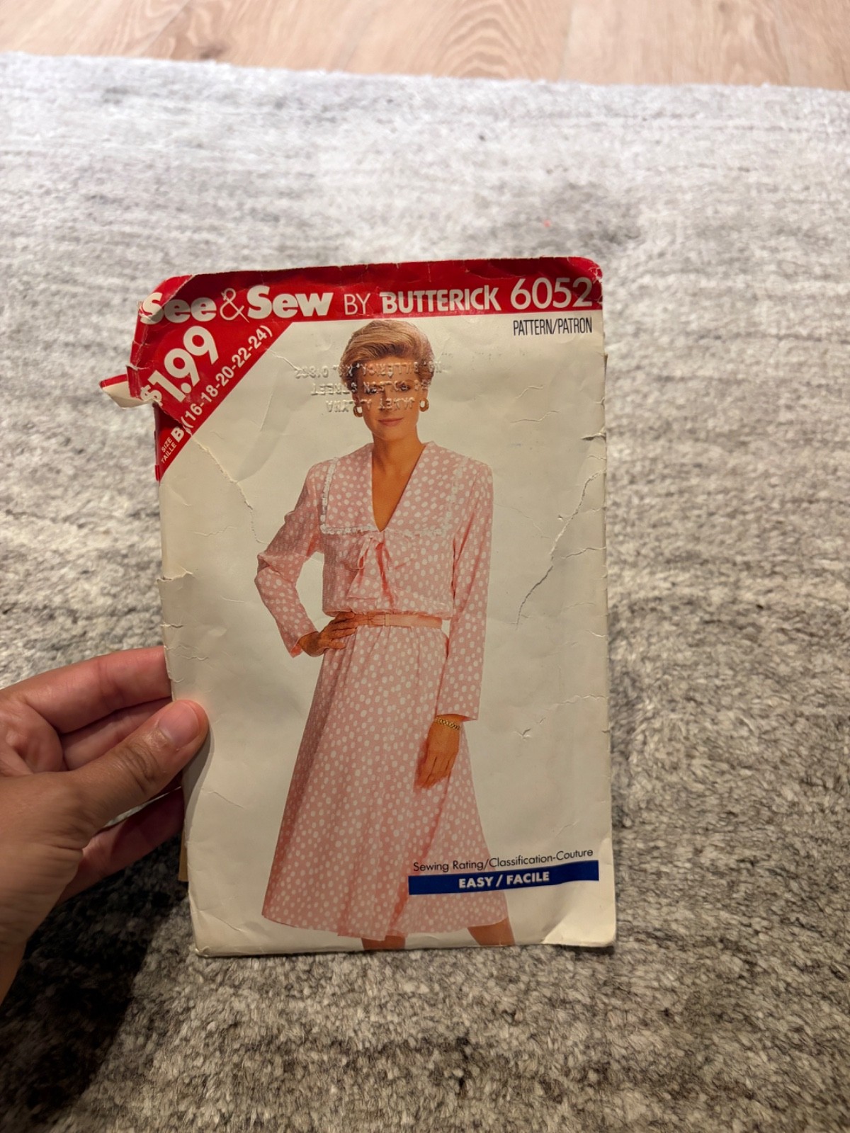 See & Sew Butterick Pattern  #6052 Misses  Dress  Size  16- 24 cut complete