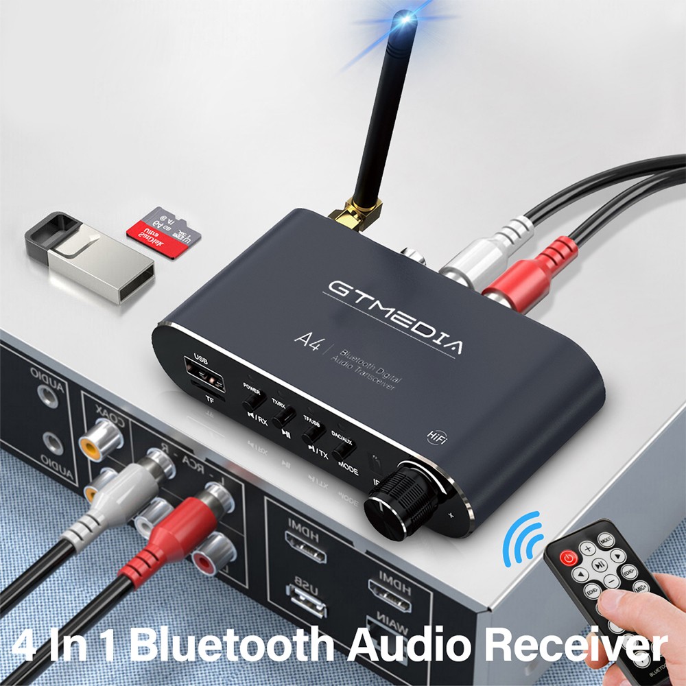 Wireless Bluetooth 5.0 Transmitter Receiver Stereo Coaxial AUX MP3 Audio Adapter