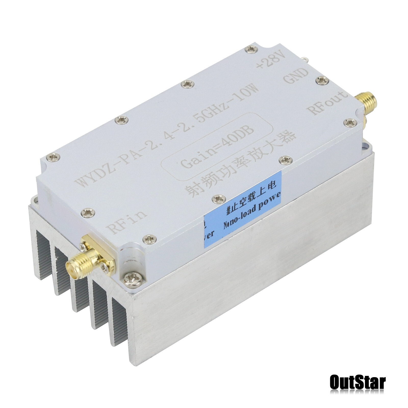 RF Power Amplifier Power Amp with Heat Sink 40dB 10W WYDZ-PA-2.4-2.5GHz-10W
