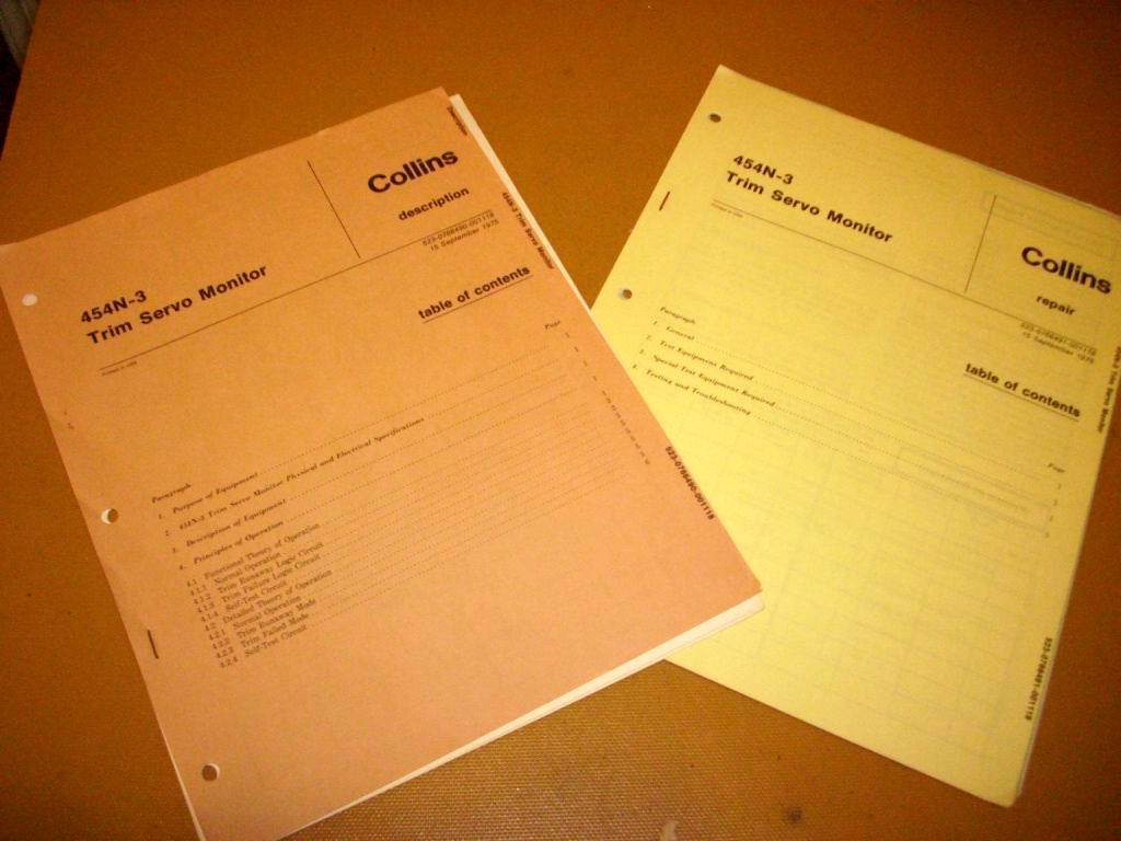 Collins 454N-3 Trim Servo Monitor Service Manual