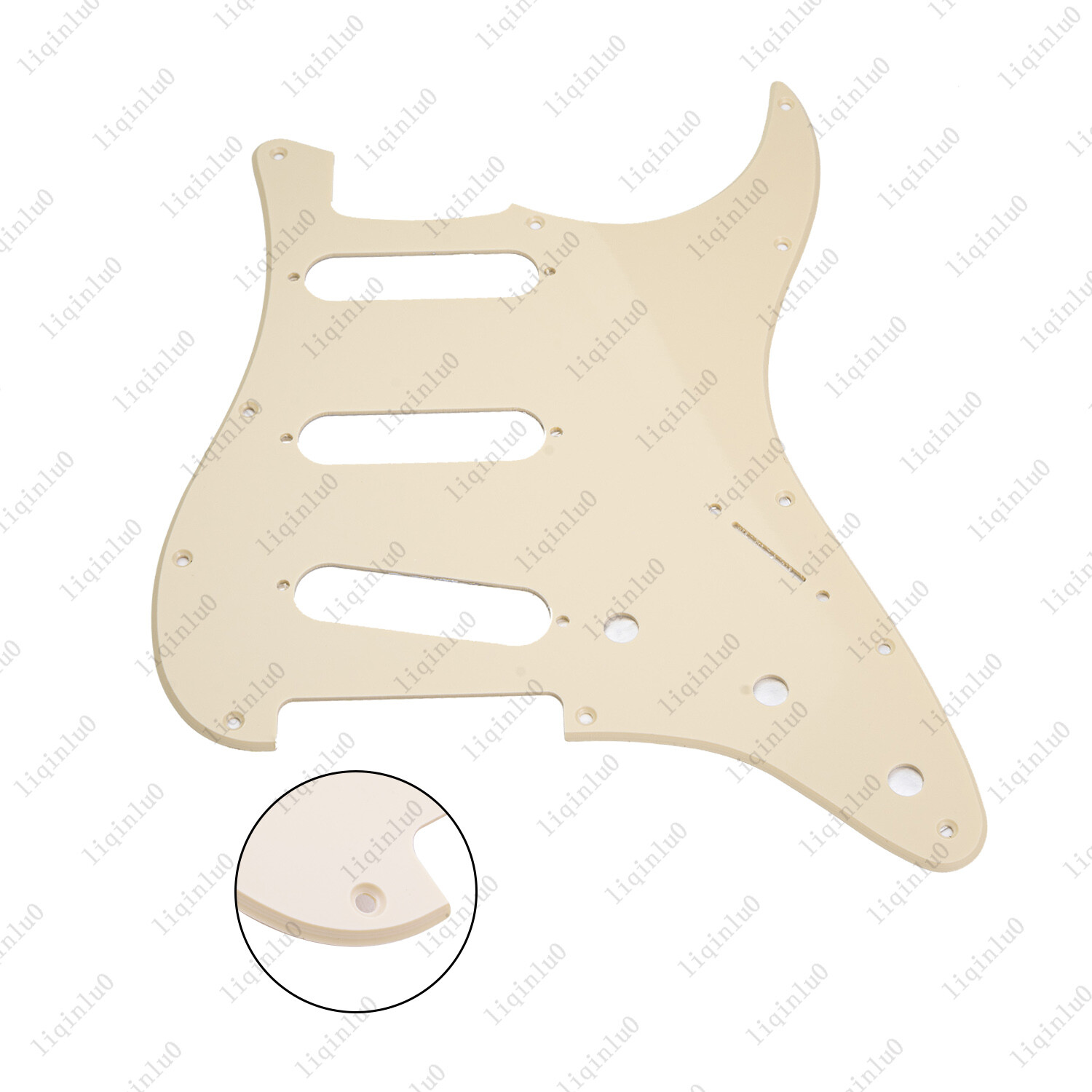 Prewired-Loaded SSS Pickguard Ceramic Pickups For Strat Beige&Pink