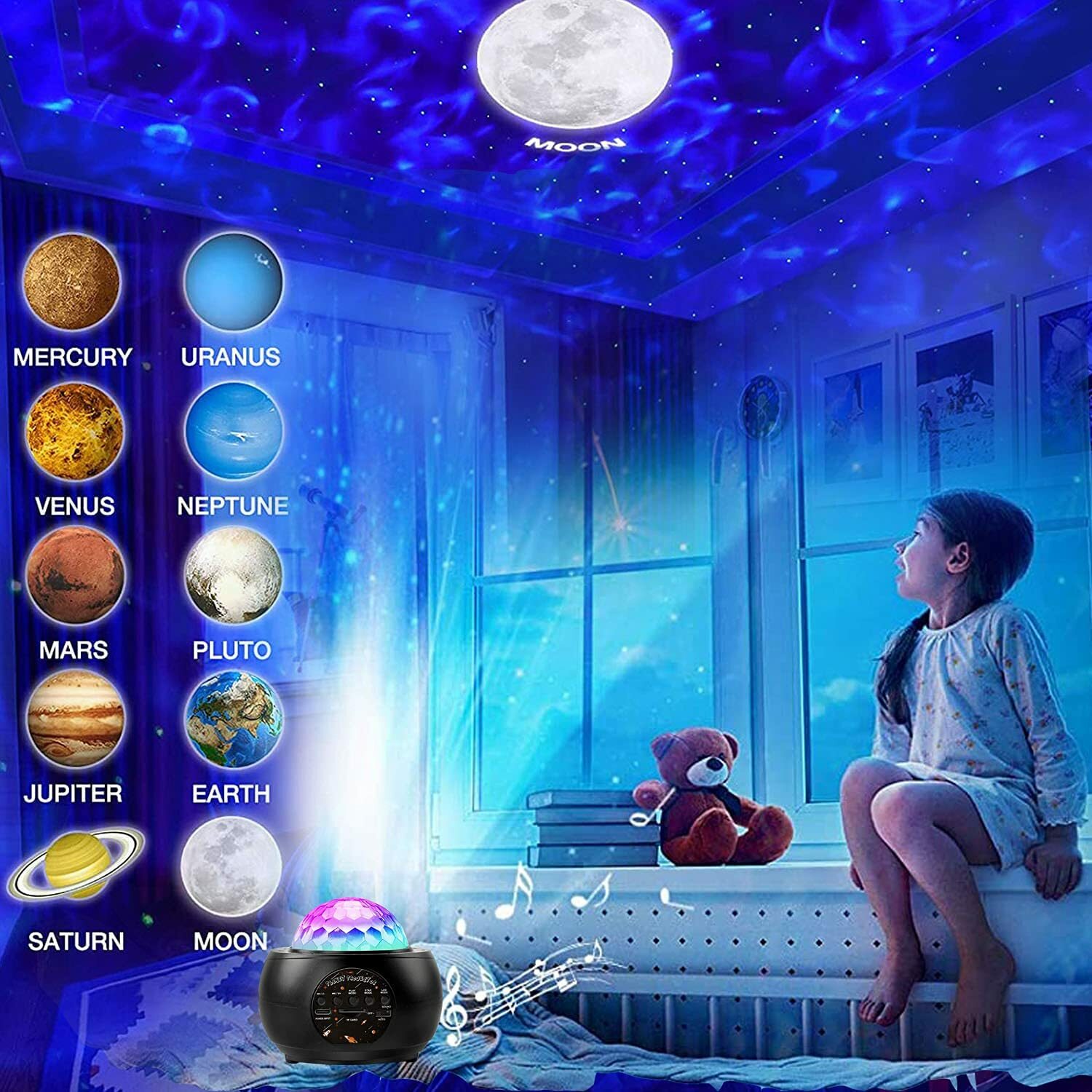 LED Galaxy Projector Starry Night Light Laser Star Sky Ocean Projection Lamp