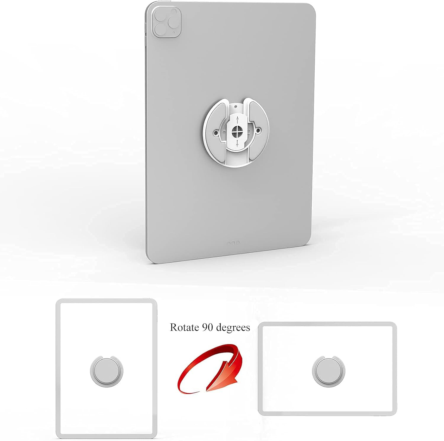 Adjustable Universal Tablet Wall Mount with 90° Swivel (2-Pack, White)