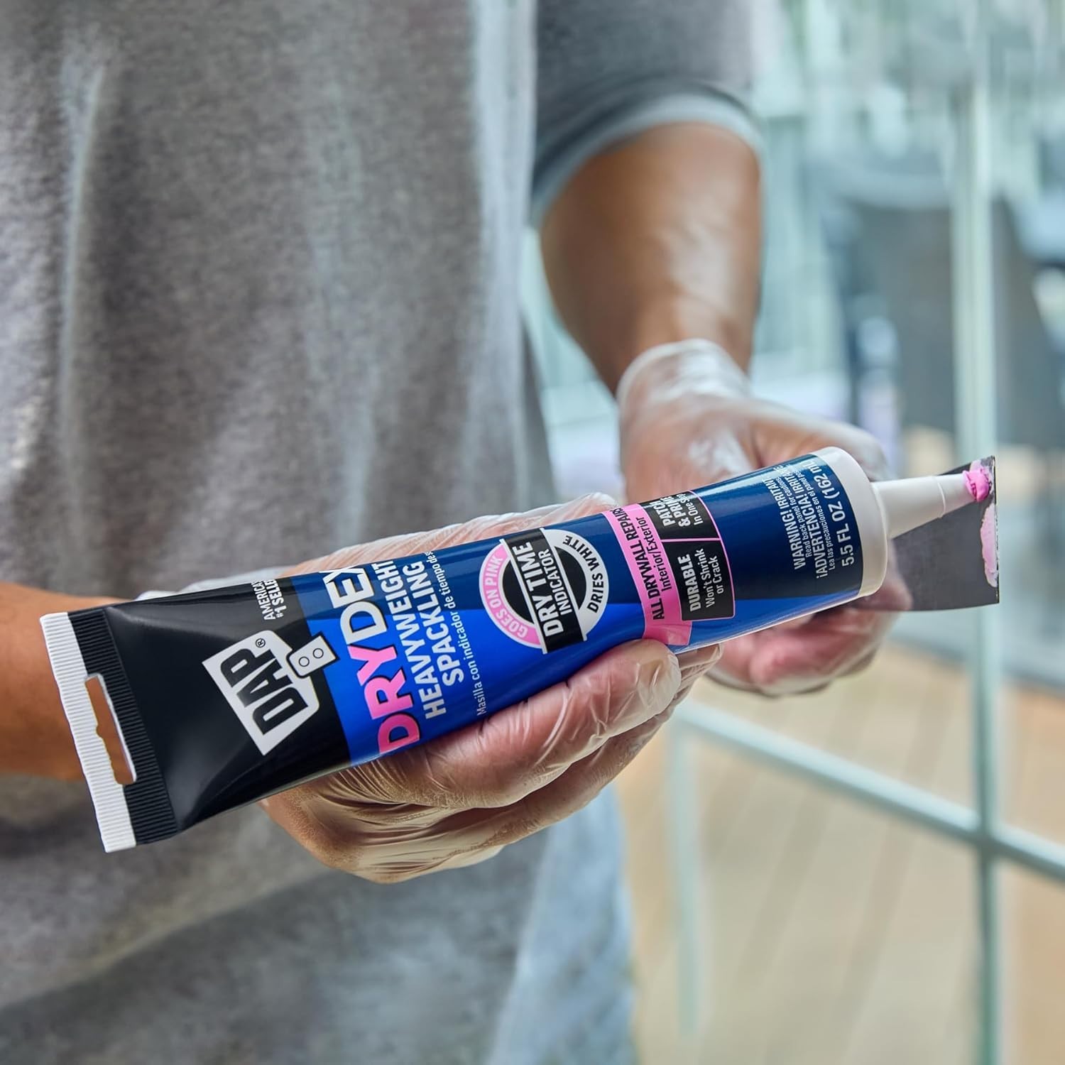 5.5 Oz DryDex Spackling Paste - Pink/White Formula for Seamless Finishes