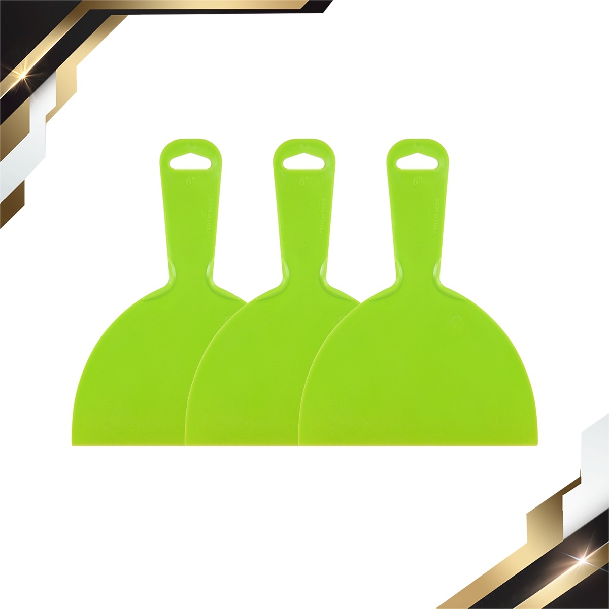 Putty Scraper 6" Plastic Flexible Putty Knives Disposable Spreader Green 3pcs
