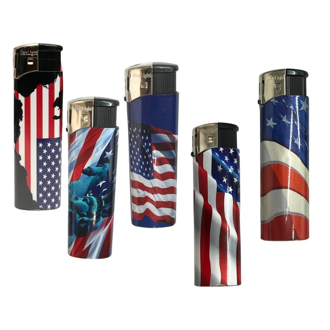 Maxlight Lighters Flag Design – Patriotic : 2 Pack