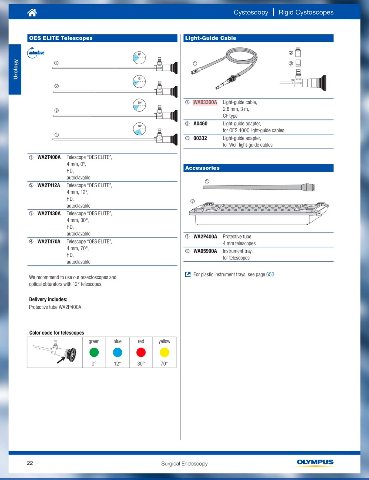 Olympus WA03300A Light Guide Cable - Small 2.8mm. All Sizes Available.