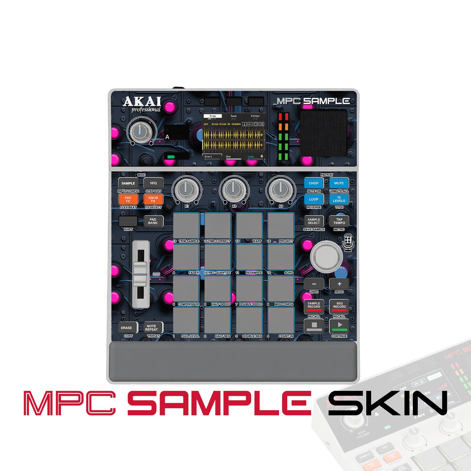 Akai MPC Sample Skin / midnight neonflux