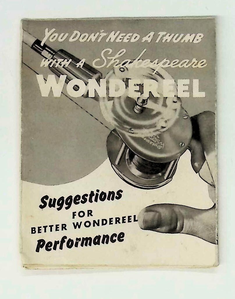 Shakespeare   Wondereel Fishing Reel Manual Parts List  Kalamazoo Michigan