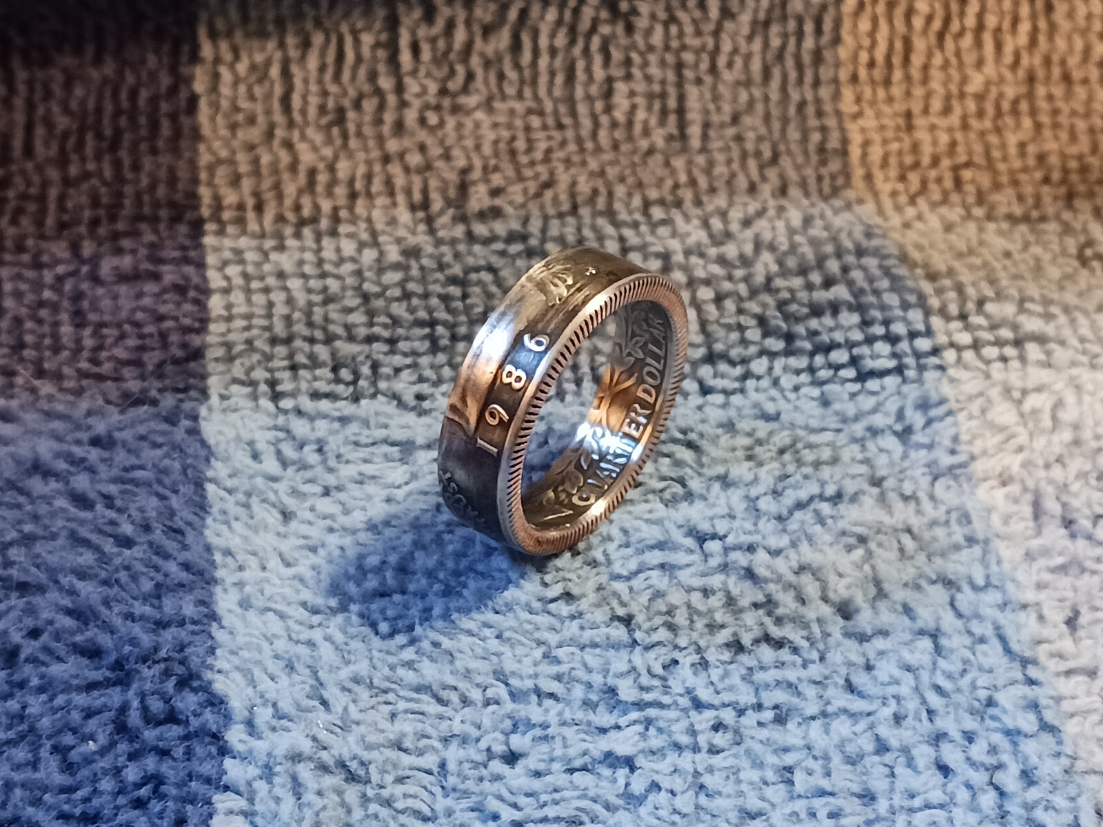 1986 Washington Quarters, Handmade Coin Ring, Size 7