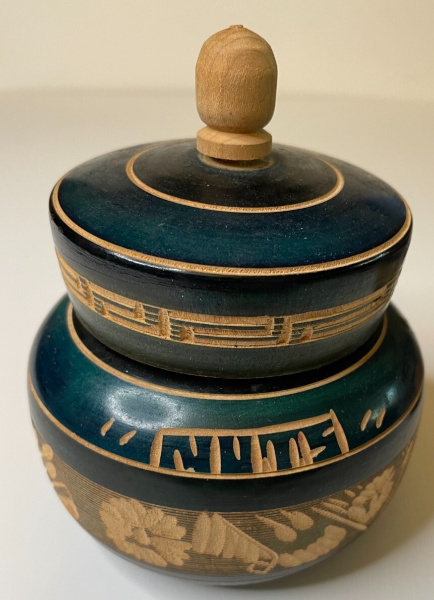 Two Small Wooden Vessels for Nuts and Candy 5 1/2"-H 11 3/4"-W