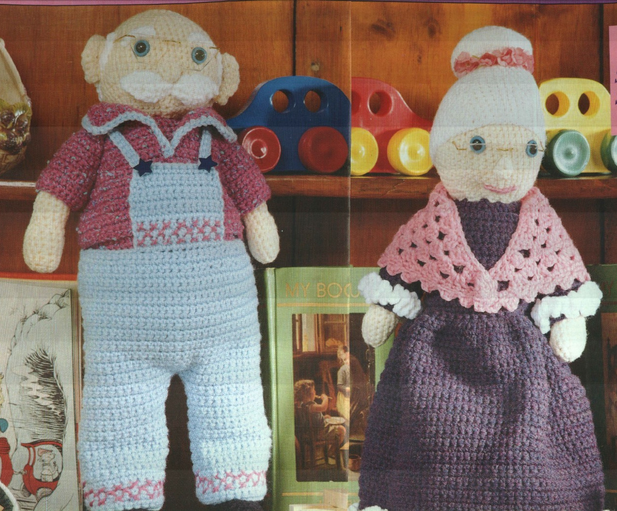 SENTIMENTAL SWEETHEARTS GRANDMA & GRANDPA DOLLS 19" CROCHET PATTERN INSTRUCTIONS