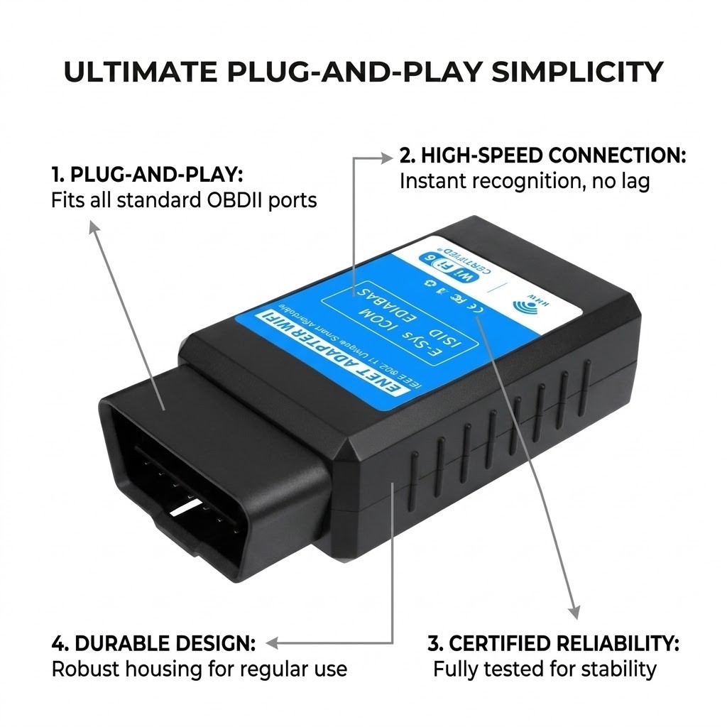 ENET WiFi Adapter for BMW BimmerCode Bootmod3 MHD Wireless OBD2 Coding Tool F/G