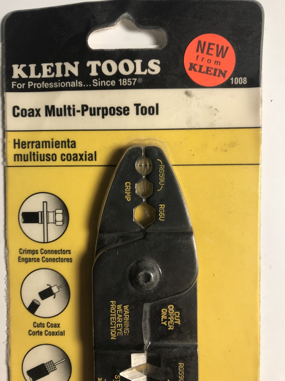 KLEIN TOOLS Coax Multi-Purpose Electrical Plier Tool 1008 Made in USA