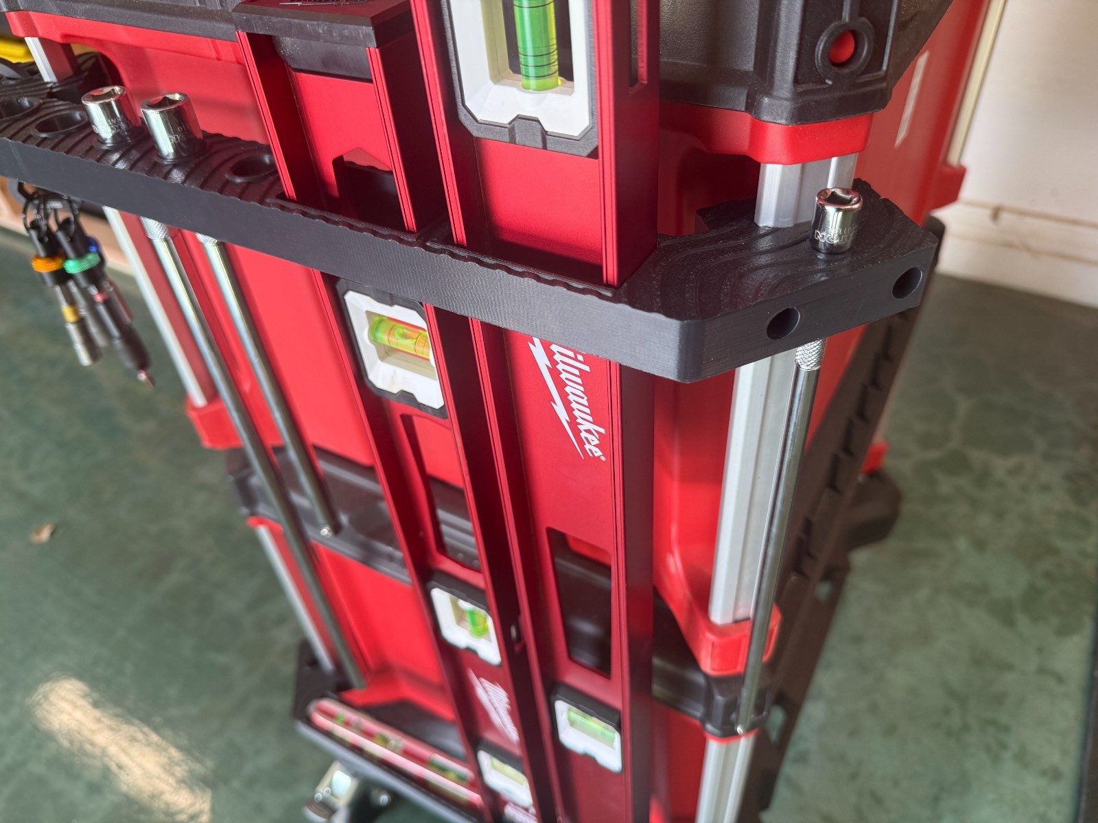 Milwaukee Packout Level & Pry Bar Rail Bracket Set – Tool Organizer Accessories