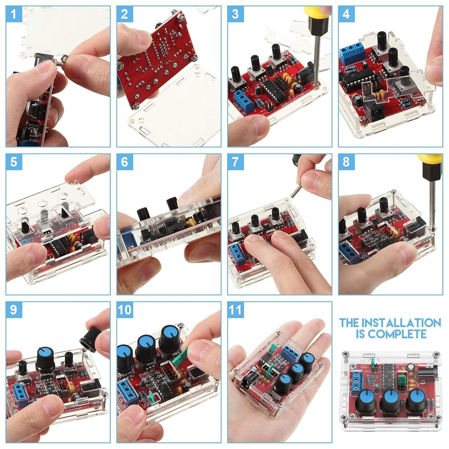 Compact DIY Signal Generator Kit - XR2206 Module with Low Distortion Performance