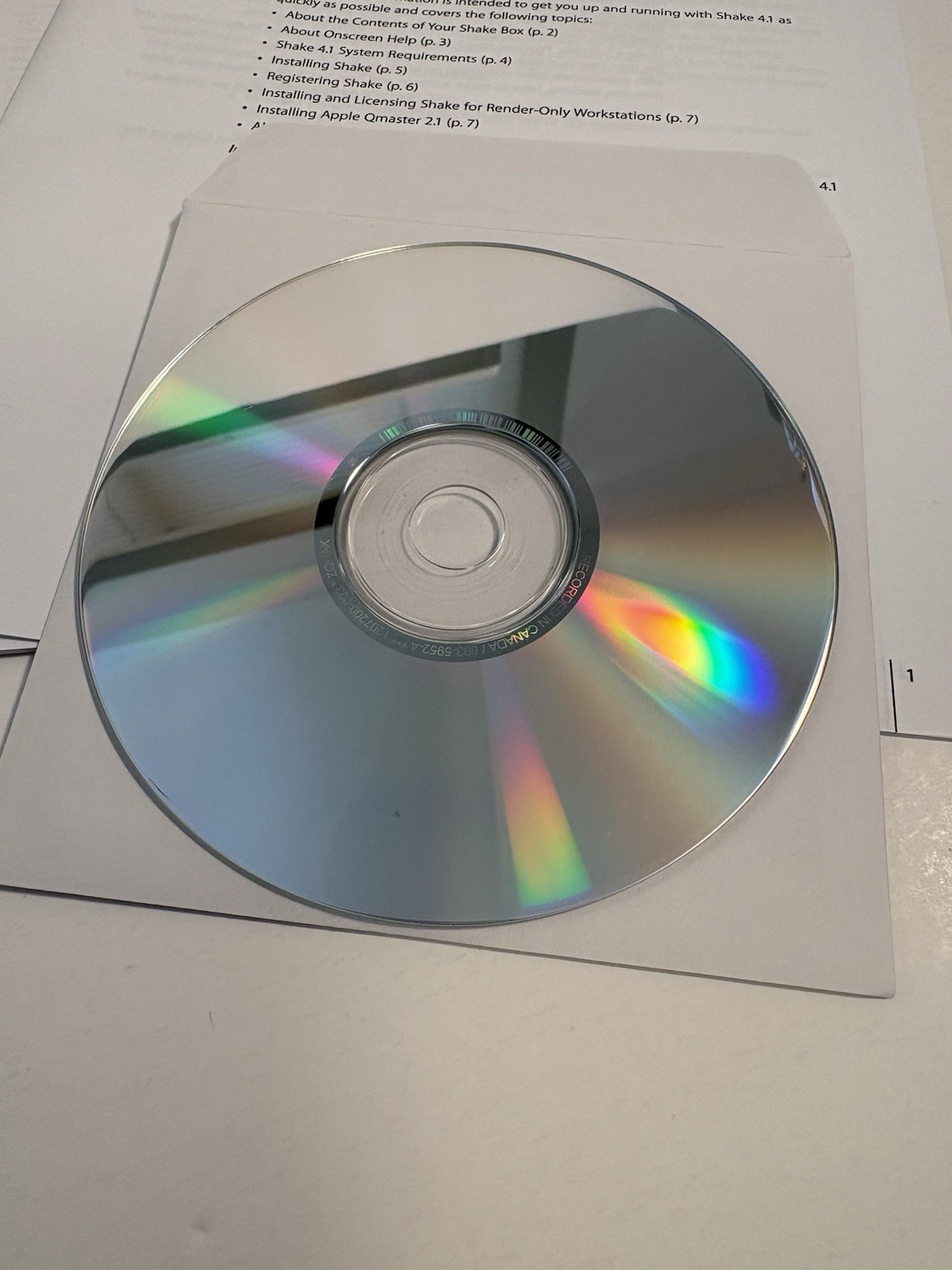 Apple Shake 4 (V 4.1) Mac OS X Digital Compositing Software CIB Complete 2006