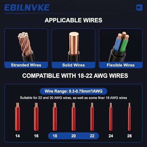 Double Wire Plug in Connector with Locking 100PCS Black 2 Wire 22-18 Awg D2