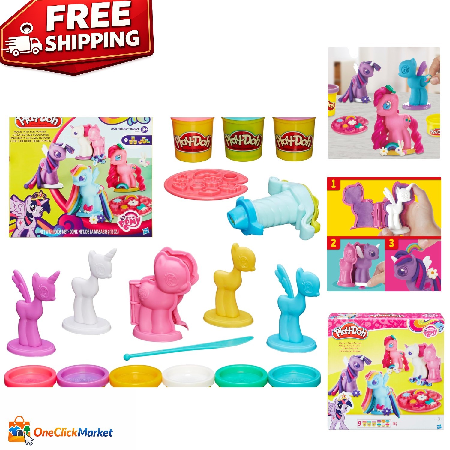Educational Play-Doh Make & Style Ponies Set for Ages 2+ – Creative Expression
