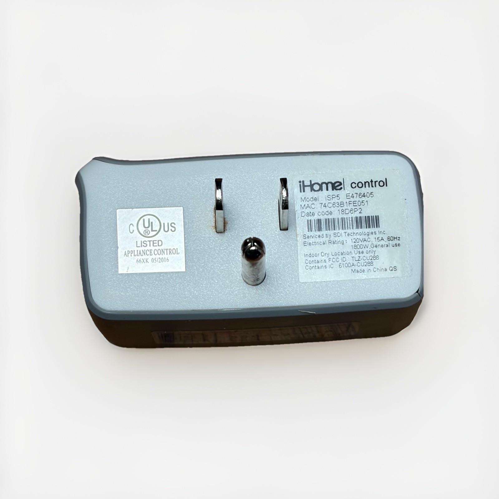 iHome Wi-Fi Control Smart Plug Apple Outlet iPhone Control Model iSP5 E476405