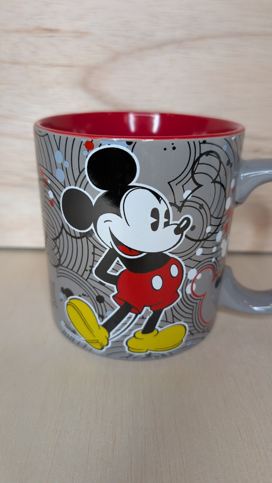 Disney Classic Mickey Mouse Black Red Coffee Mug
