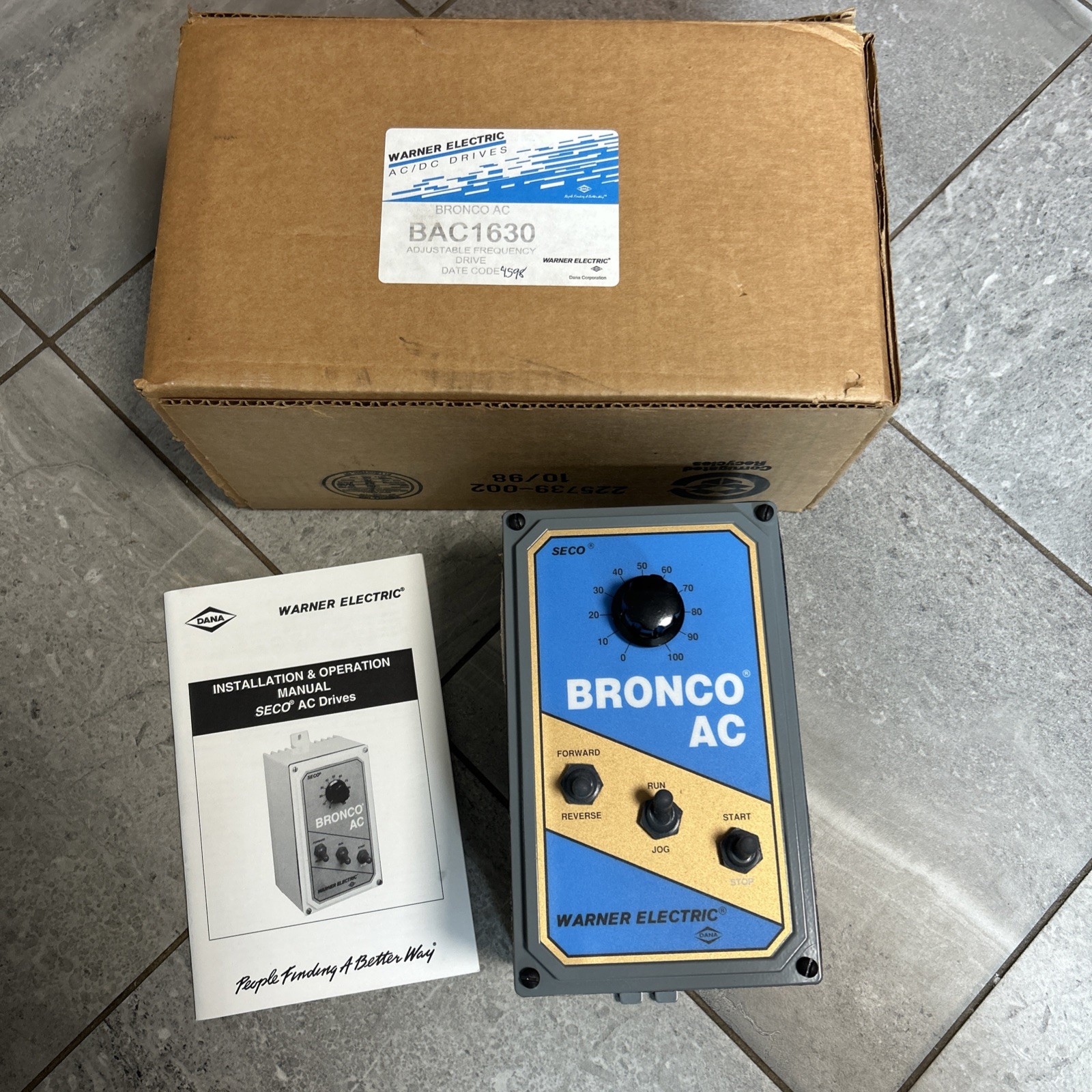 Bronco warner BAC1630 3/4 HP  Adjustable frequency drive New