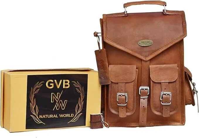 Satchel Messenger Handmade Unisex Leather Bag Backpack Genuine Rucksack